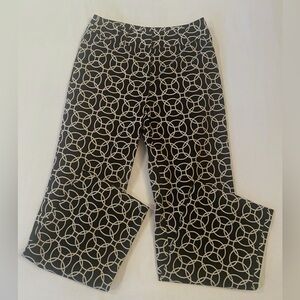 Talbots Velour Black and White Geometric Pants